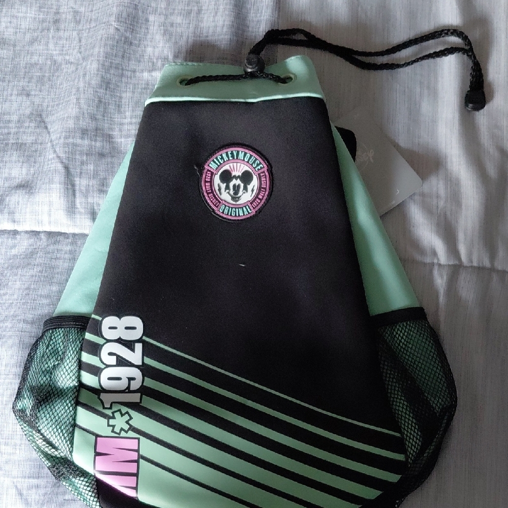 Disney Black and Mint Kids Drawstring Bag